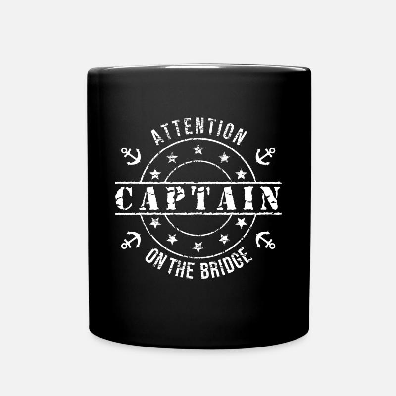 Kapitän an Bord - Tasse einfarbig - Schwarz