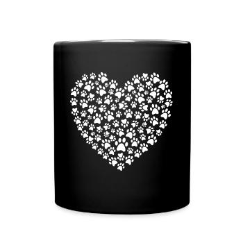 Coeur et forme de coeur pour chiens et chats - Mug uni - noir - Devant