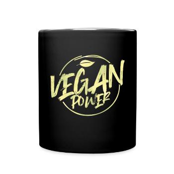 vegan power - Full Colour Mug - black - Front