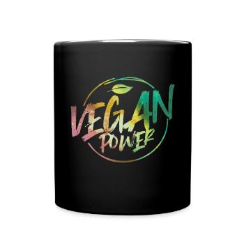 vegan power colorful - Full Colour Mug - black - Front