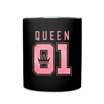 Queen Königin 01 - Tasse einfarbig - Schwarz - Vorne