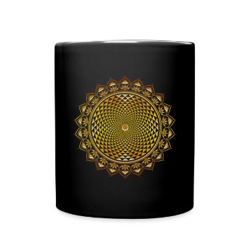 Kronen Chakra, Sahasrara, Yoga, Buddhismus, Lotus - Tasse einfarbig - Schwarz - Vorne