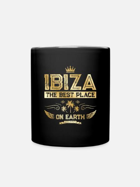Ibiza Urlaub Gold - Tasse einfarbig - Schwarz