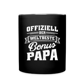 Offiziell der weltbeste Bonus Papa - Tasse einfarbig - Schwarz - Vorne