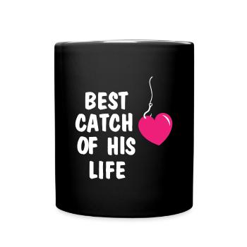 Meilleur cadeau de pêcheur de pêcheur de la Saint-Valentin - Mug uni - noir - Devant