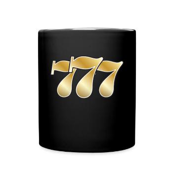777 casino jackpot symbol gold - Tasse einfarbig - Schwarz - Vorne