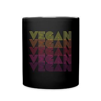 Vegan Vegan Vegan Vintage - Full Colour Mug - black - Front