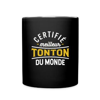 Certifié meilleur tonton t-shirt - Mug uni - noir - Devant