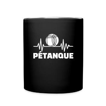 t-shirt pétanque battement de coeur - Mug uni - noir - Devant