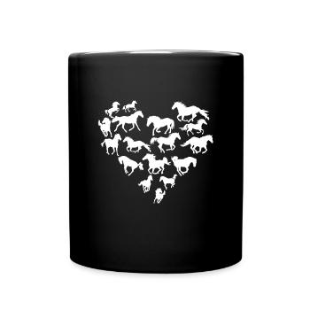 chevaux coeur - Mug uni - noir - Devant