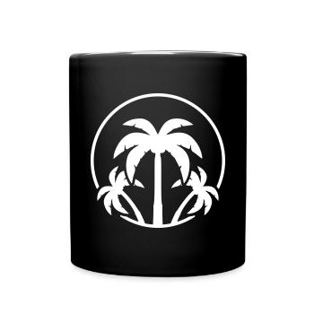 palmen icon symbol kreis - Tasse einfarbig - Schwarz - Vorne