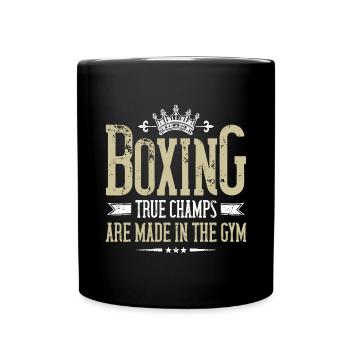 boxen champ spruch - Full Colour Mug - black - Front