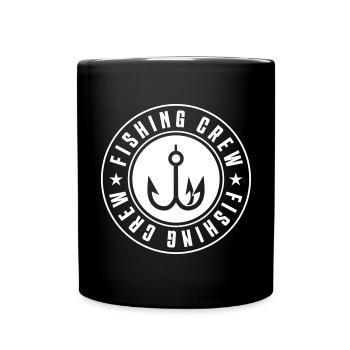 fishing crew angelhaken - Tasse einfarbig - Schwarz - Vorne