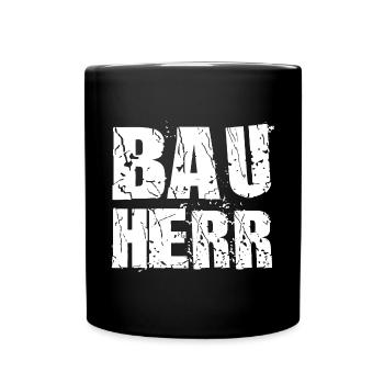 Bauherr Hausbau - Tasse einfarbig - Schwarz - Vorne