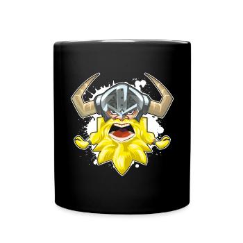 Viking Wikinger kopf - Tasse einfarbig - Schwarz - Vorne