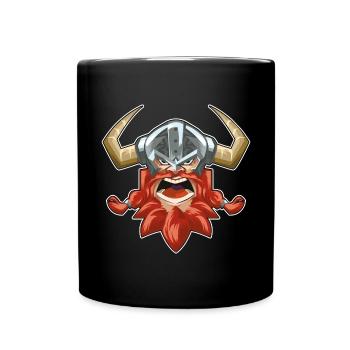 Tête de viking viking - Mug uni - noir - Devant