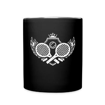 tennis logo crest - Full Colour Mug - black - Front