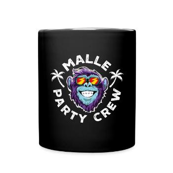 Malle party crew affe - Mug uni - noir - Devant