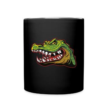 Alligator Krokodil - Tasse einfarbig - Schwarz - Vorne
