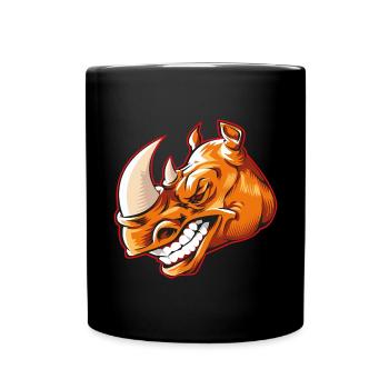 Tête de rhinocéros - Mug uni - noir - Devant