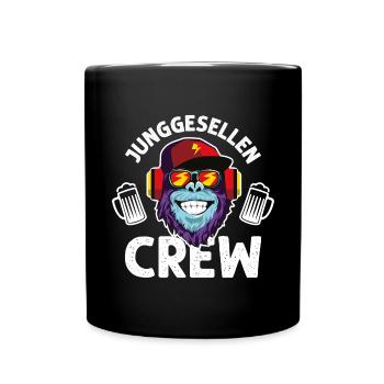 Junggesellen crew affe - Tasse einfarbig - Schwarz - Vorne
