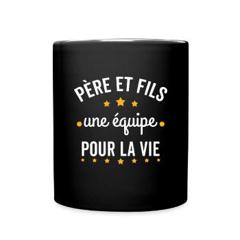 Père et fils une équipe pour la vie t shirt humour - Mug uni - noir - Devant