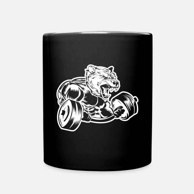 Ours grizzly gym beast musculation - Mug uni - noir