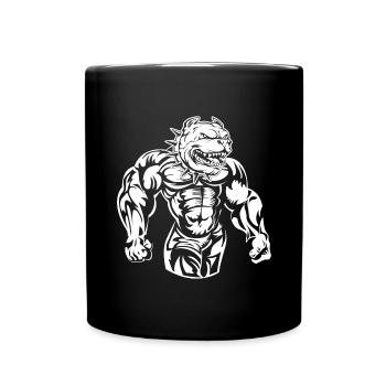 Bulldog muscles power - Mug uni - noir - Devant