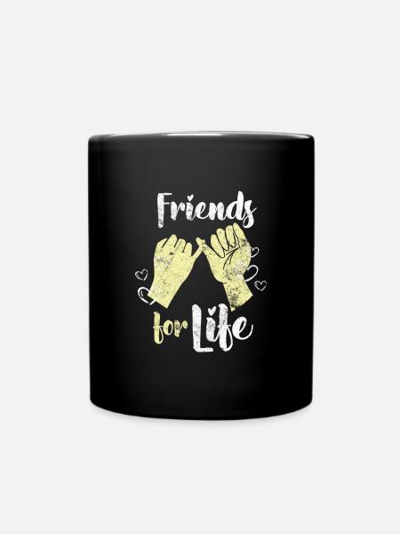 Freunde für immer Freundschaft - Tasse einfarbig - Schwarz