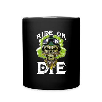 biker skull ride or die - Full Colour Mug - black - Front