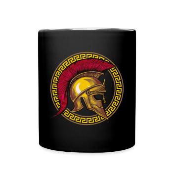 spartaner helm symbol - Tasse einfarbig - Schwarz - Vorne