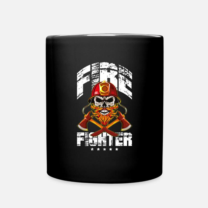 Feuerwehrmann Feuerwehr Skelett Cool - Tasse einfarbig - Schwarz