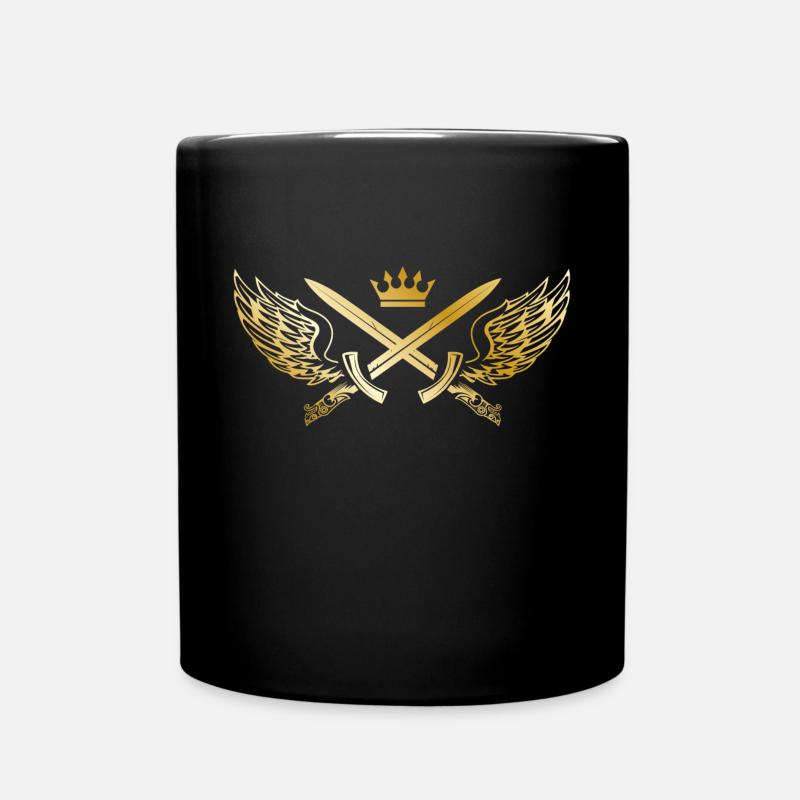 épée crête couronne d'or - Mug uni - noir