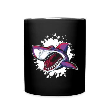 shark fish blob - Full Colour Mug - black - Front