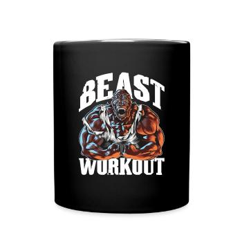 gorilla beast workout gym - Mug uni - noir - Devant