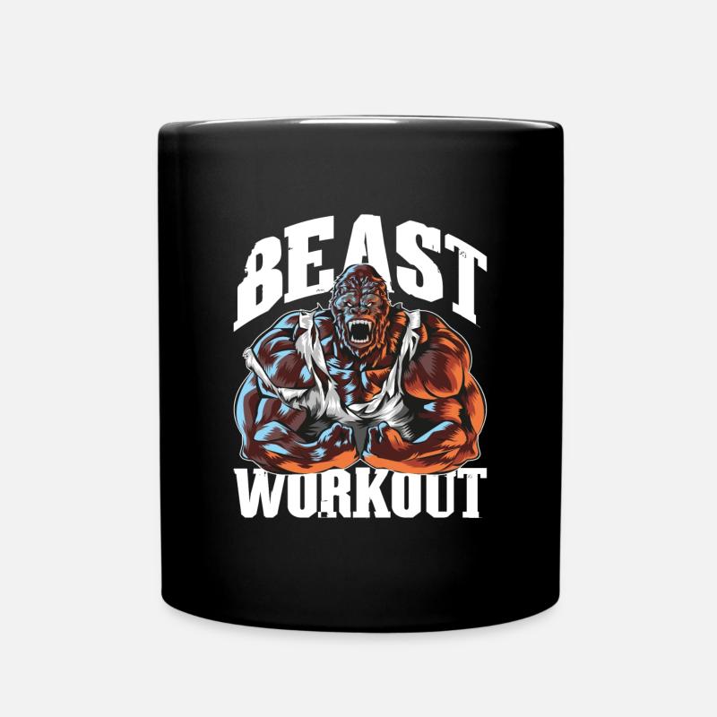 gorilla beast workout gym - Tasse einfarbig - Schwarz