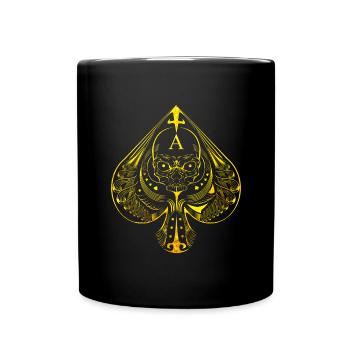 Carte de poker symbole as de pique - Mug uni - noir - Devant