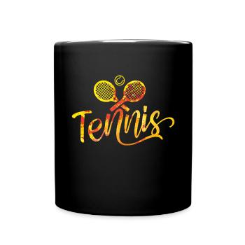 Tennis Sport Raquettes de tennis - Mug uni - noir - Devant
