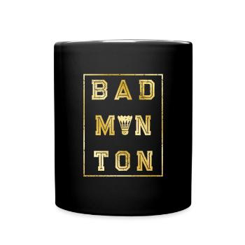 Badminton Gold Sport - Tasse einfarbig - Schwarz - Vorne