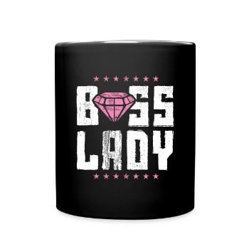 Boss Lady Chefin - Tasse einfarbig - Schwarz - Vorne