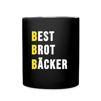 Bäcker Bäckerin Bester Brot Backstube Geschenk - Tasse einfarbig - Schwarz - Vorne