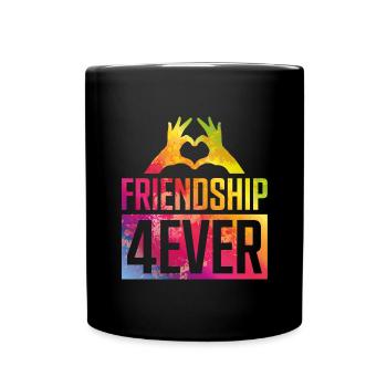 Amitié pour toujours coeur main - Mug uni - noir - Devant