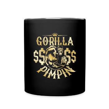 Gorilla Pimpin Hustle - Tasse einfarbig - Schwarz - Vorne