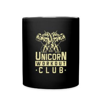 Unicorn workout gear gym fitness - Full Colour Mug - black - Front