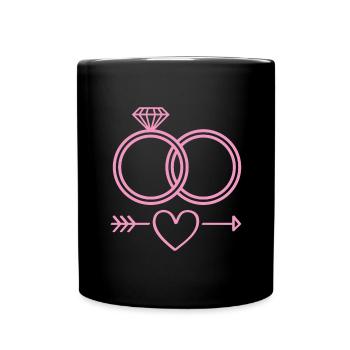 Anneaux de mariage symbole icône anneaux - Mug uni - noir - Devant