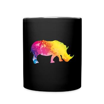 Rhinocéros silhouette coloré - Mug uni - noir - Devant