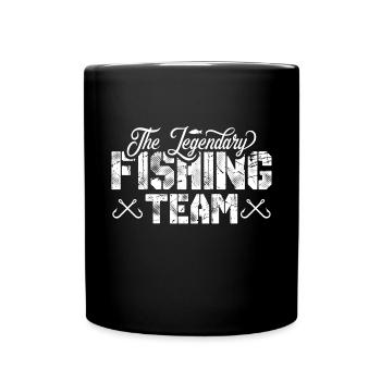 Fishing Team Fischer Crew - Tasse einfarbig - Schwarz - Vorne