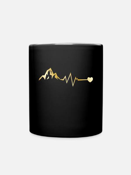 Berge Puls Gold Mountain Frequenz - Tasse einfarbig - Schwarz