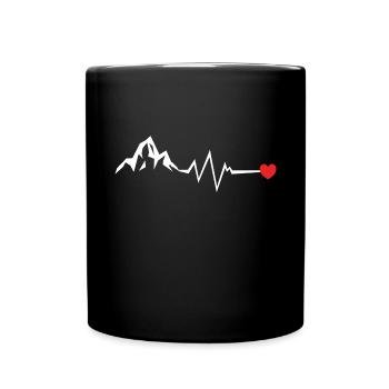 Mountains pulse mountain frequency heart - Full Colour Mug - black - Front