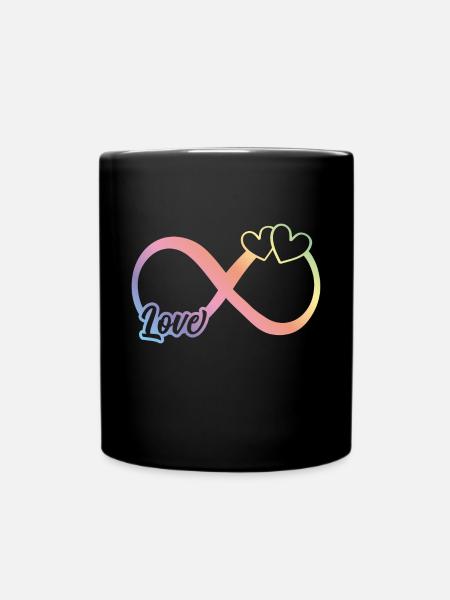 love infinity infinity symbol - Full Colour Mug - black